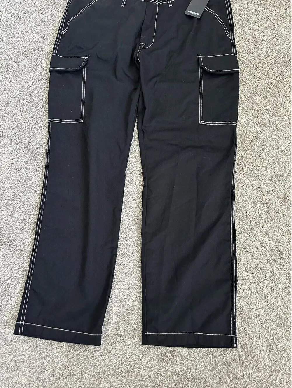 True Religion Jeans Men's Cargo Pants Jet Black Size 36 $159 New #108335